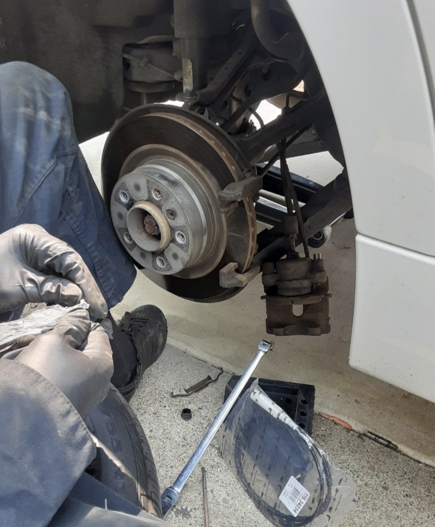 this image shows brake repair in Aurora, CO